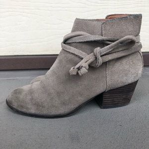 DV by Dolce Vita | Gray Suede booties with wraps